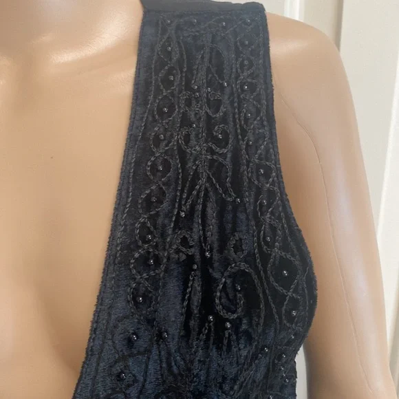 Agapo Collections Beaded Vest Womens Size Small. Tie on back. So pretty. - Picture 5 of 11